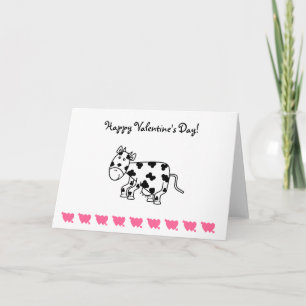 Carte mignonne de jour de valentines de vache