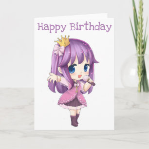 Carte mignonne de joyeux anniversaire de chanteur