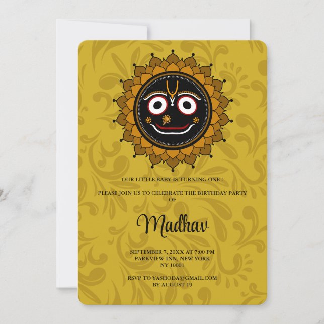Carte mignonne de Krishna pour anniversaire - Art  (Devant)