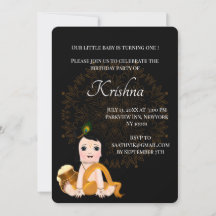 Carte mignonne de Krishna pour l'anniversaire - Ar
