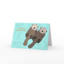 Carte mignonne de loutre je t'aime ma loutre