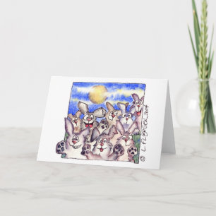 Carte mignonne de Pleine lune de lapin de bande