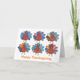 Carte mignonne de thanksgiving d'art d'enfants de
