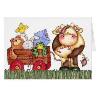 Carte mignonne de vache