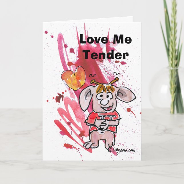 Carte mignonne de Valentine de bande dessinée (Devant)