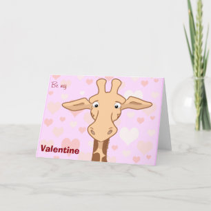 Carte mignonne de Valentine de girafe
