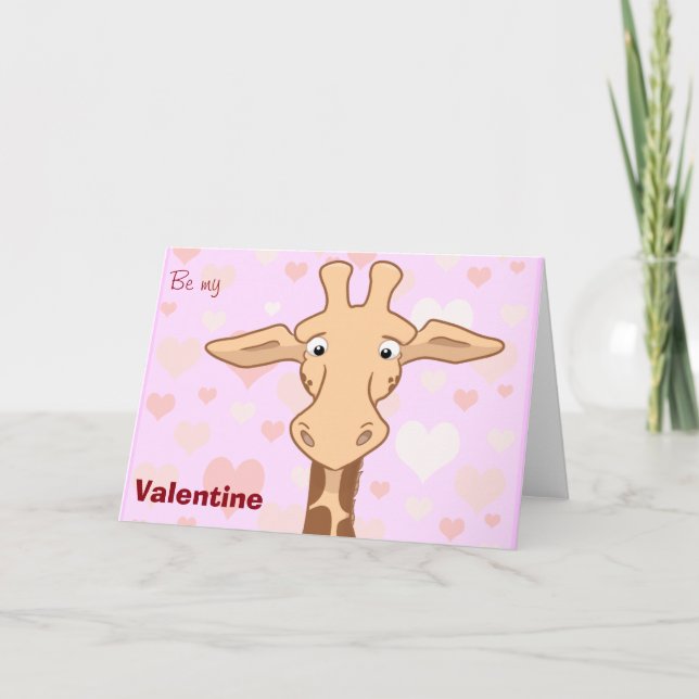 Carte mignonne de Valentine de girafe (Devant)