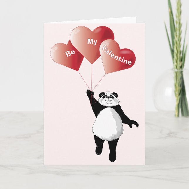 Carte mignonne de Valentine de panda (Devant)