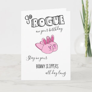 Carte Mignonne Drôle Go Rogue Pink Bunny Chaussures Anni