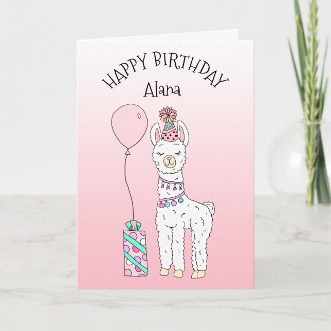 Carte Mignonne Drôle Lama Humour Joyeux anniversaire (Devant)