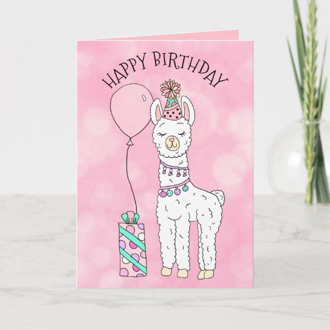 Carte Mignonne Drôle Lama Humour Joyeux anniversaire (Devant)