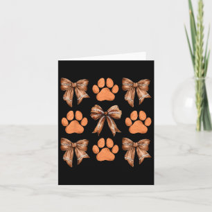 Carte Mignonne Empreinte De Patte De Chien Coquette Arc