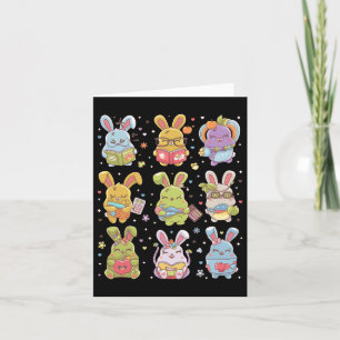 Carte Mignonne Enseignant Lapin Lapin Lecture Bunnies Pâ