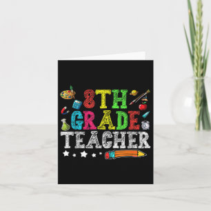 Carte Mignonne Enseignante De 8E Année Retour À L'École