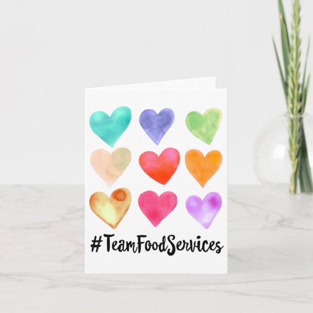Carte Mignonne Équipe Services Alimentaires Semaine D'Ap (Devant)