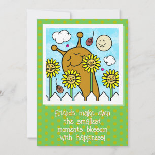 Carte Mignonne escargot avec Dandelion amis tombe