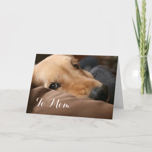 Carte Mignonne Golden Retriever Fête des mères (Devant)