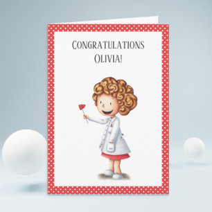 Carte Mignonne infirmière docteur Girl Graduation
