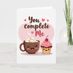 Carte Mignonne Kawaii Tu Me Complètes