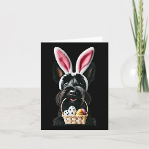 Carte Mignonne Lapin Ear Scottish Terrier Chien Oeufs de