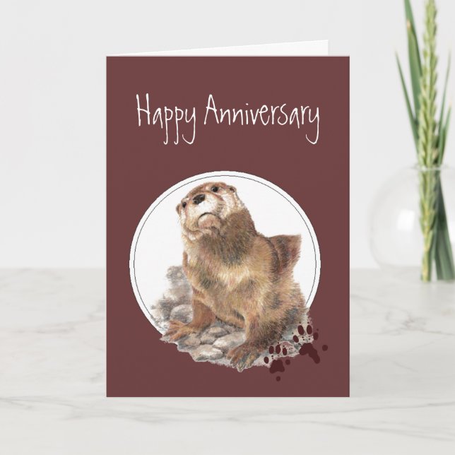 Carte Mignonne loutre d'anniversaire pour conjoint (Devant)