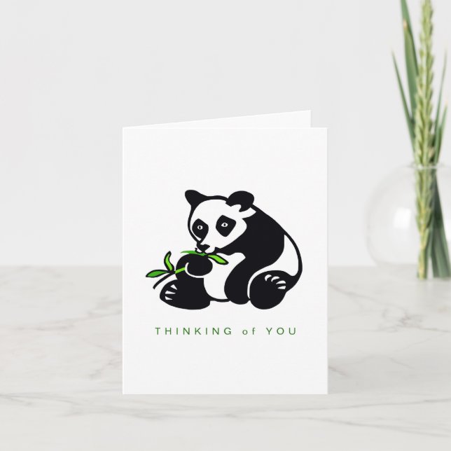 Carte Mignonne main dessinée - Ours PANDA - Animaux sauv (Devant)