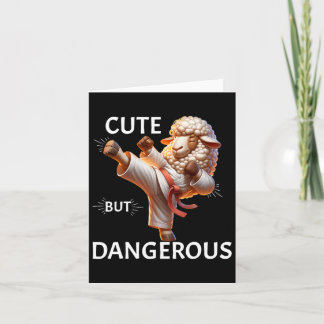 Carte Mignonne mais dangereux Karate Sheep High Kick 1