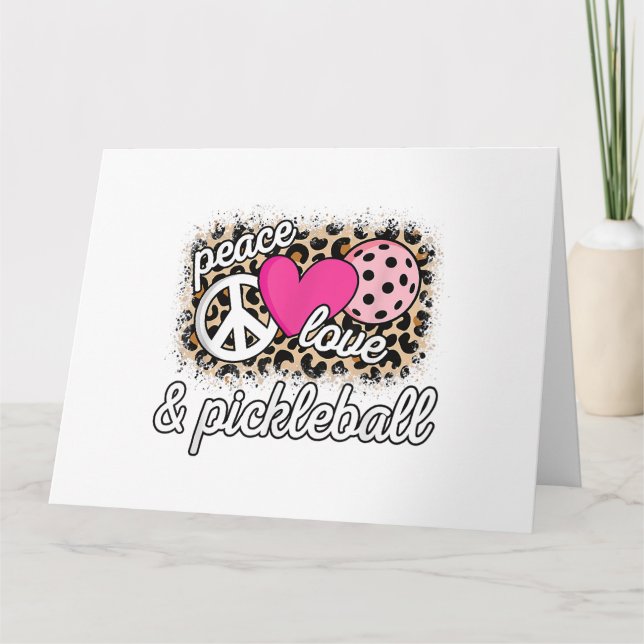 Carte Mignonne Peace Love Pickleball Player Funny Pickle (Devant)