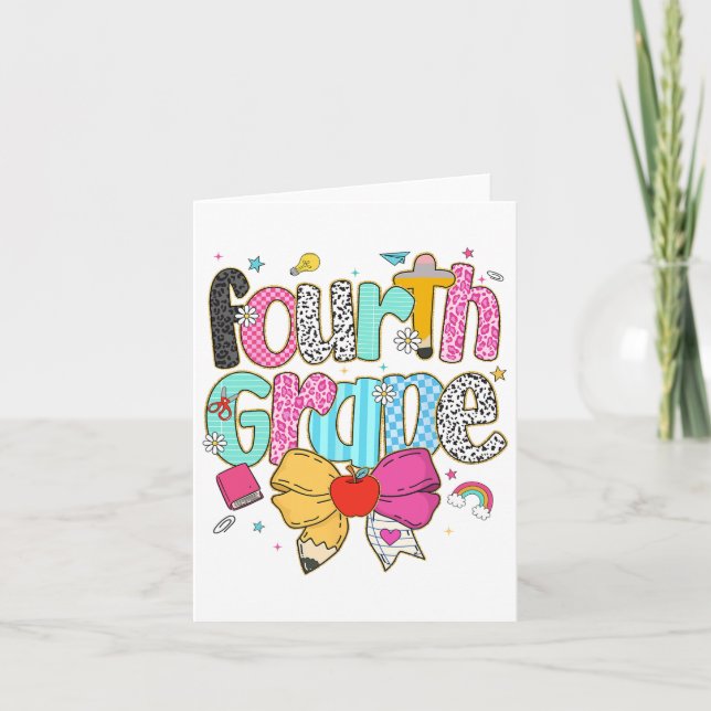 Carte Mignonne préceptrice de quatrième année léopard co (Devant)