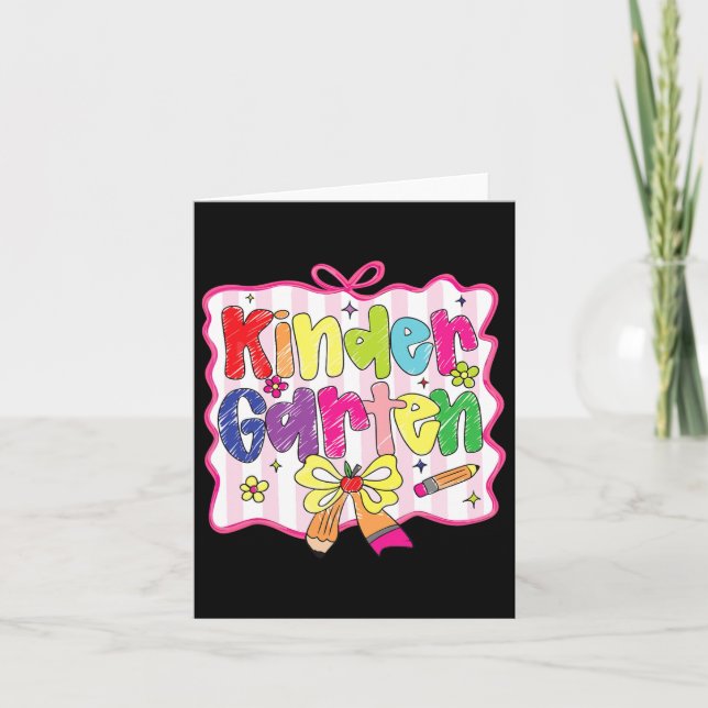 Carte Mignonne prépa retour à l'école maternelle girly  (Devant)