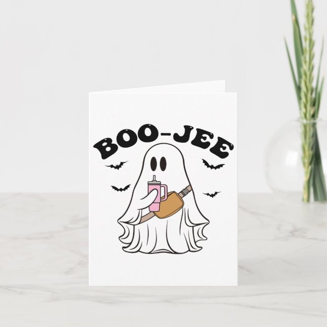 Carte Mignonne saison Éffrayante Ghost Halloween Boujee (Devant)