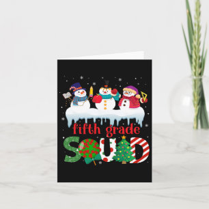 Carte Mignonne trois Snowman Enseignant Enfants 5e Class