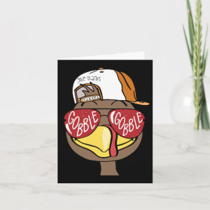 Carte Mignonne Turquie Thanksgiving Gobble Gobble Funny