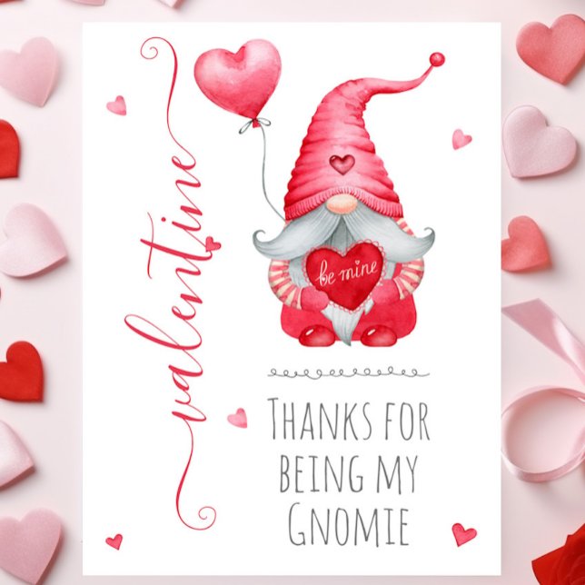 Carte Mignonne Valentine Merci d'être ma Gnomie (Créateur téléchargé)