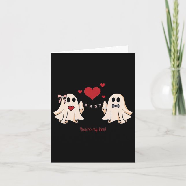 Carte Mignonne Vous êtes Mon Boo Ghost Mignonnes Valenti (Devant)