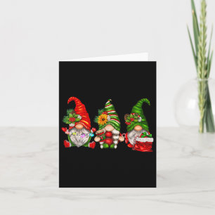 Carte Mignons Gnomes de Noël Famille Correspondant Noël
