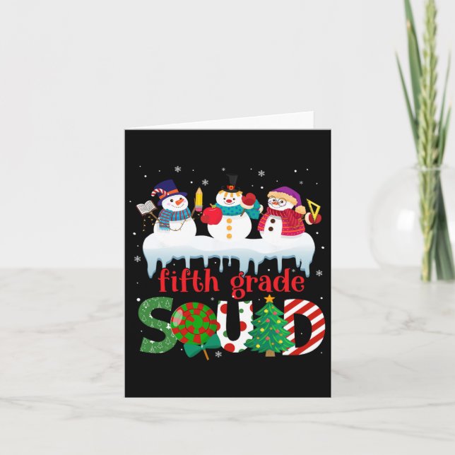 Carte Mignons trois bonhomme de neige enseignant enfants (Devant)