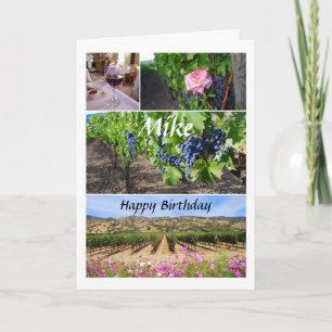 Carte Mike Happy Birthday California Vineyards