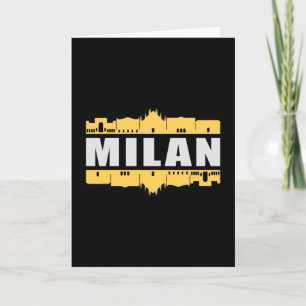 Carte Milan Italy City Skyline Cityscape Funny Gift