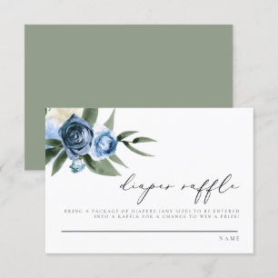 Carte MILENA Dusty Blue Navy Floral Diaper