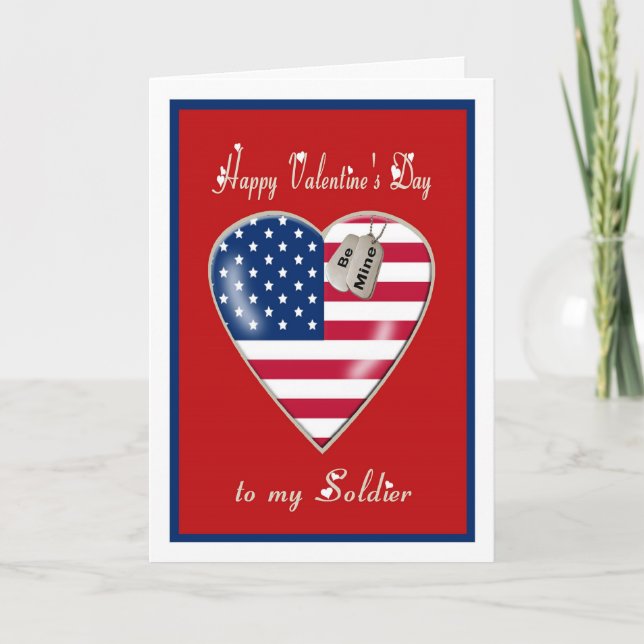 Carte militaire de la Saint-Valentin à mon soldat (Devant)