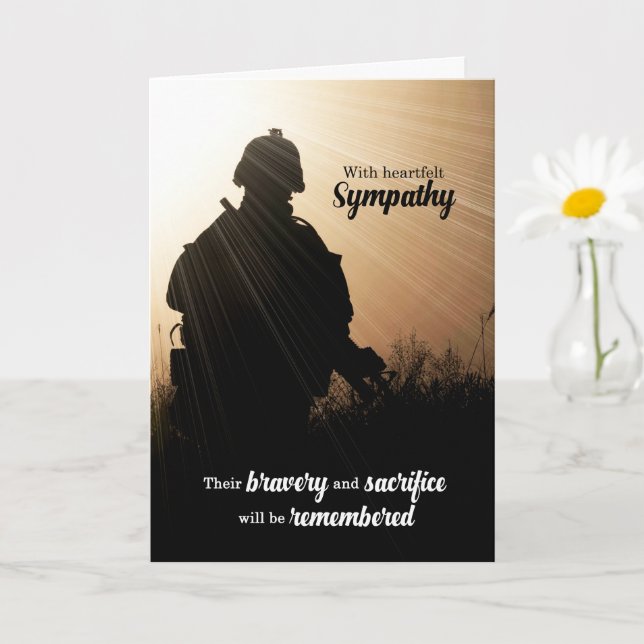 Carte Military Sympathy Sunset Silhouette (Petite plante)