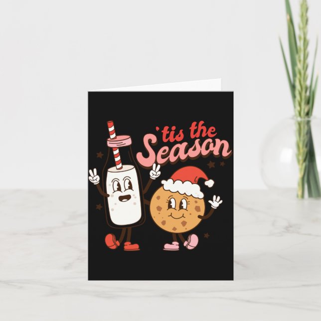 Carte Milk And Cookies Tis The Season Holiday  (Devant)