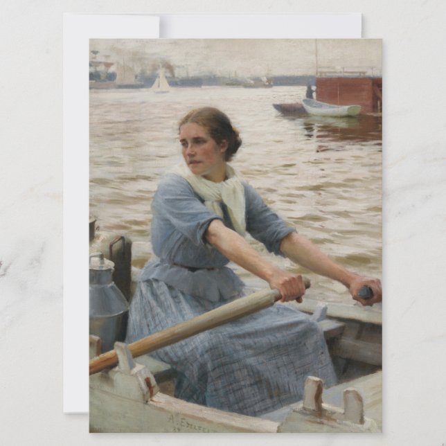 Carte Milk Maid sur un bateau à rames (par Albert Edelfe (Devant)