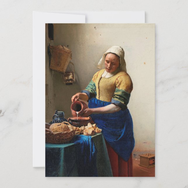 Carte Milkmaid Kitchen Maid par Johannes Vermeer (Devant)