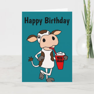Carte Milkshake potable de vache drôle