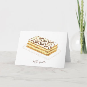 Carte Mille-feuille pastry watercolor