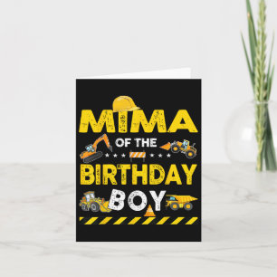 Carte Mima De L'Anniversaire Boy Construction Ouvrier Na