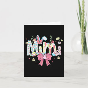 Carte Mimi Coquette de Pâques Bow Joyeux lapin de Pâques