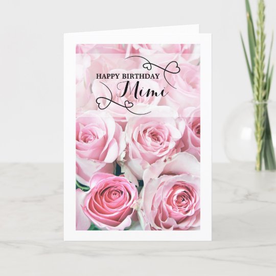 Carte Mimi D Anniversaire Rose Roses Zazzle Fr